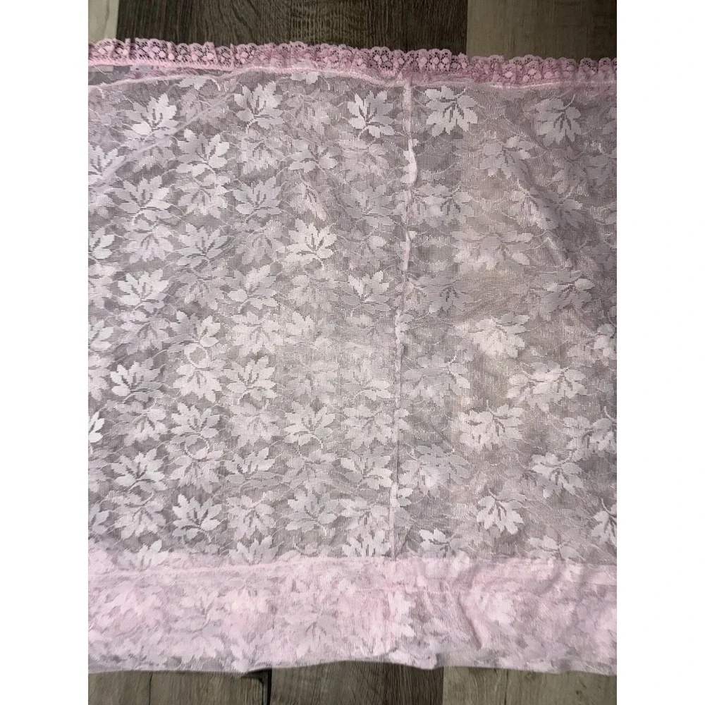 Vintage‎ Curtain Valance Pink Lace Floral Long 138x24